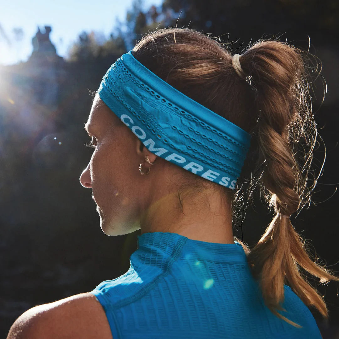 Cinta Para El Pelo Multiport Azul Control De Sudor Compressport