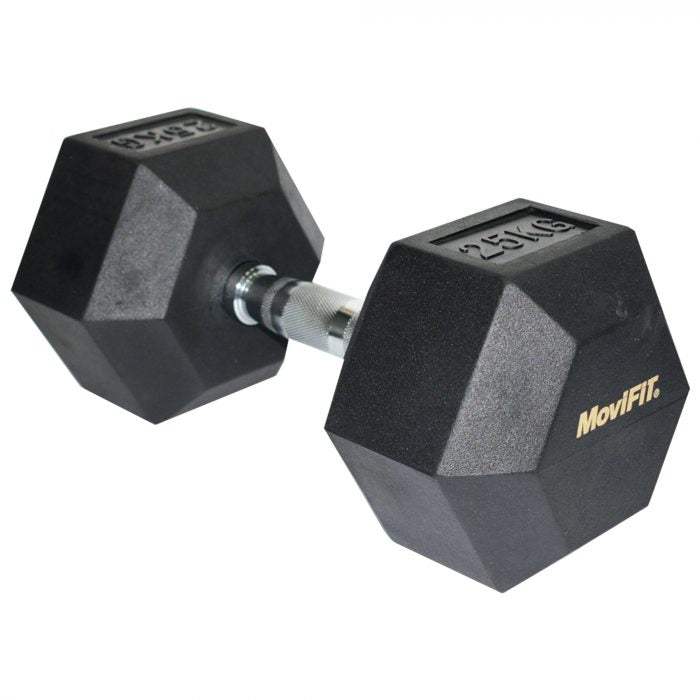 Mancuerna Hexagonal Encauchetada De 25 Kilos - MOVIFIT 1002080