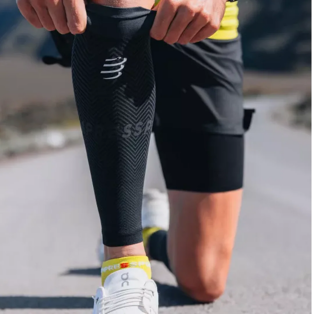 Pantorrillera Compressport R2 Oxygen Negro Gris T2