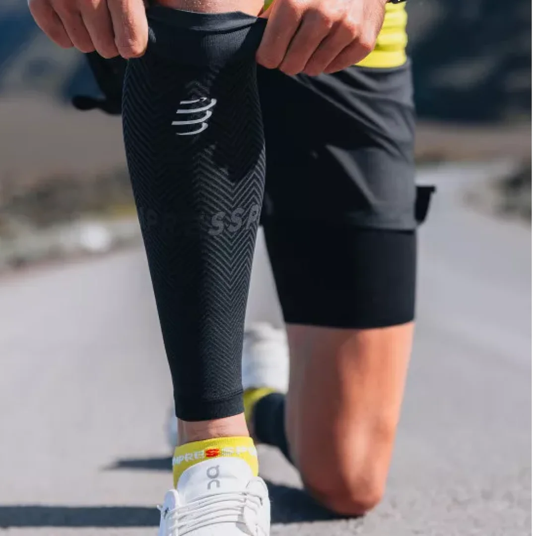 Pantorrillera Compressport R2 Oxygen Negro Gris T2