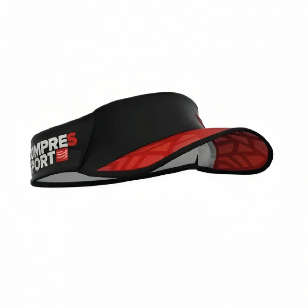 Visera Compressport ultralight spiderweb Negro Rojo