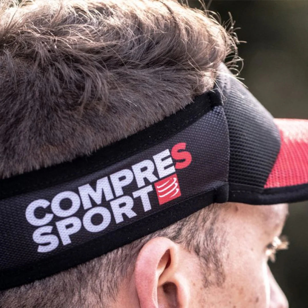 Visera Compressport ultralight spiderweb Negro Rojo