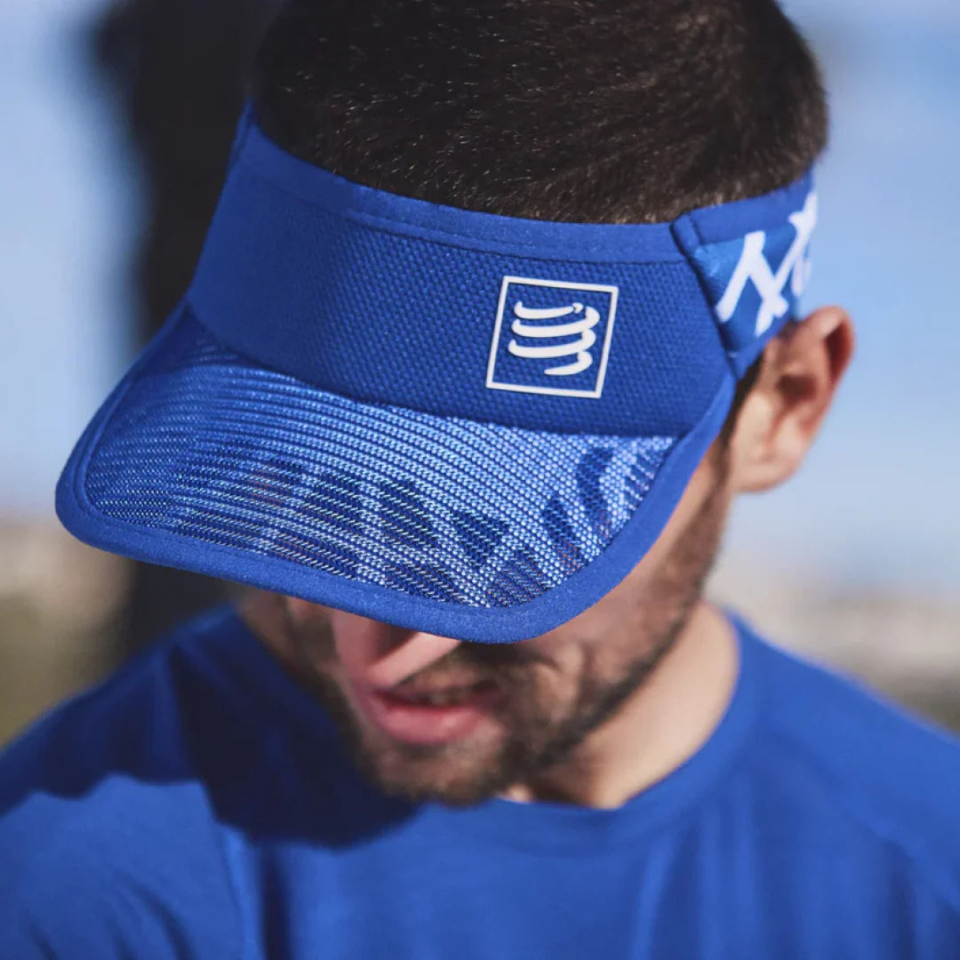 Visera Compressport ultralight spiderweb Azul Blanco