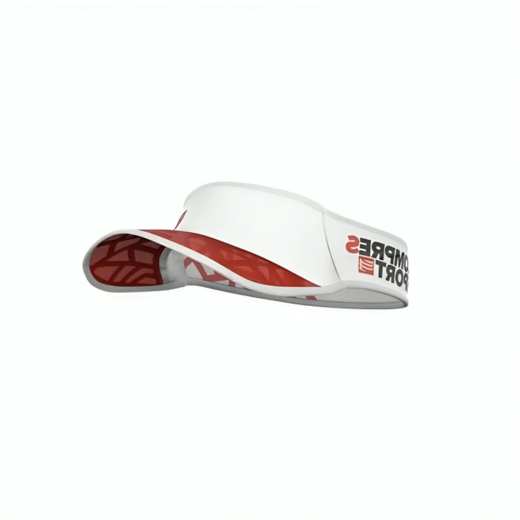 Visera Compressport ultralight spiderweb Blanco Rojo