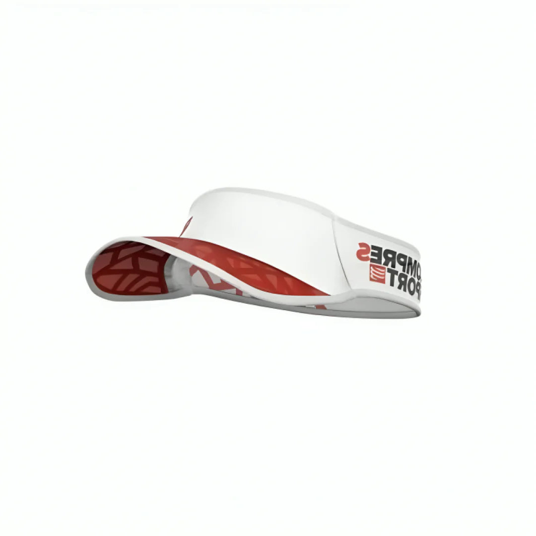 Visera Compressport ultralight spiderweb Blanco Rojo