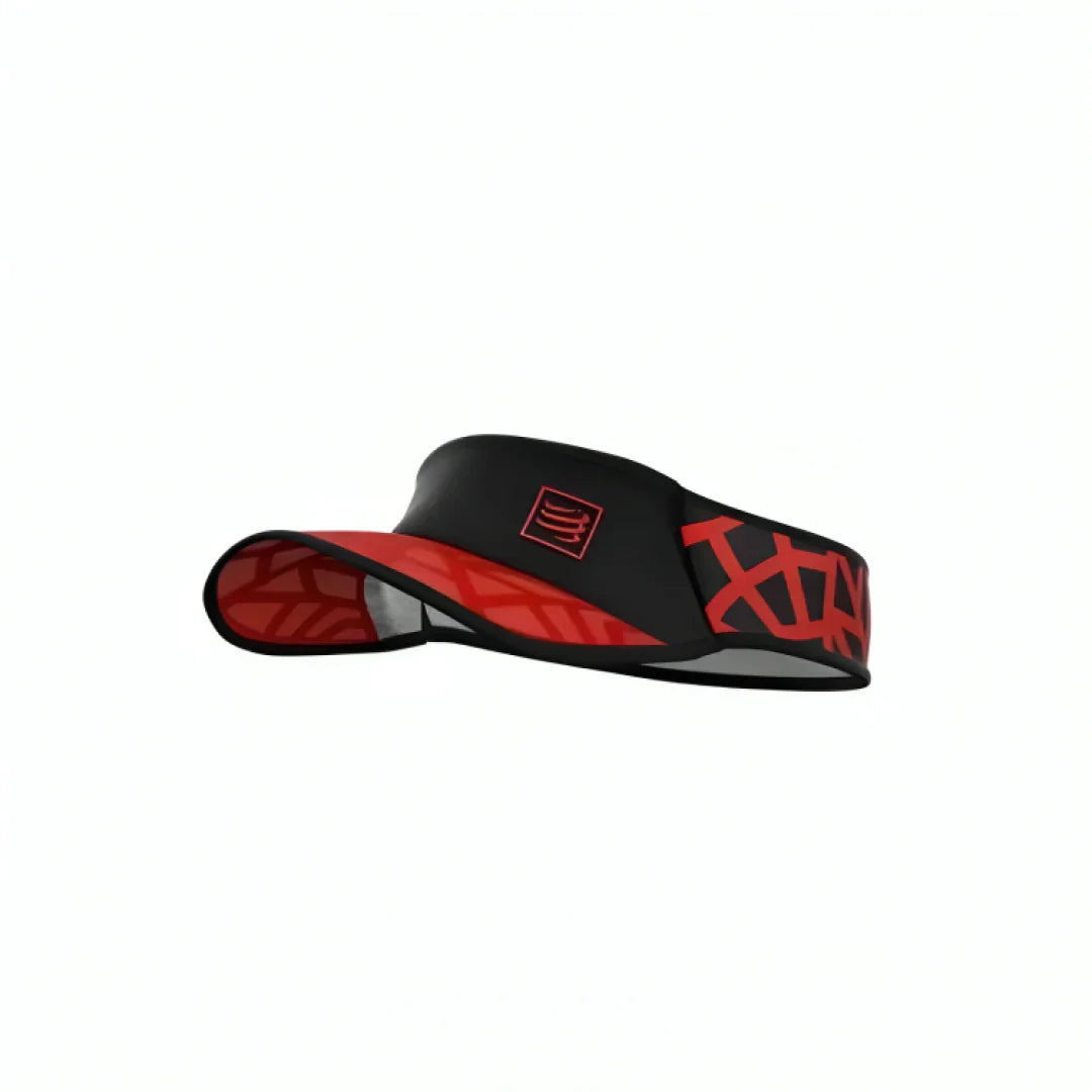 Visera Compressport ultralight spiderweb Negro Rojo