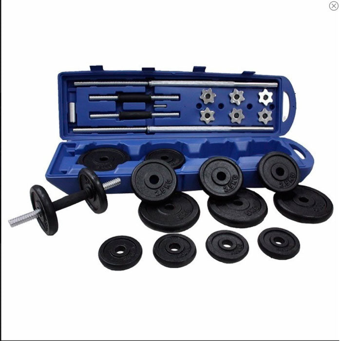 Kit De Mancuernas 50KG Black Plate Barbell - Sport Fitness 70107